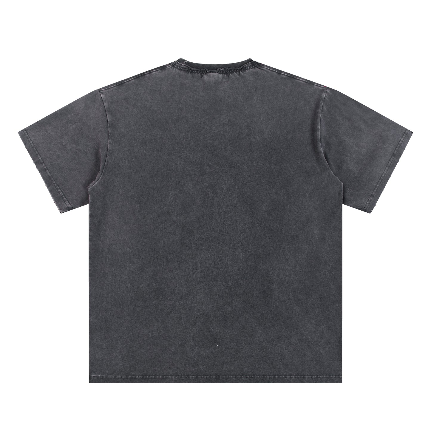 #201 T-Shirt 250GSM "VINTAGE GREY" Stückgefärbt / doppelter Distressed-Kragen