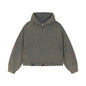 WGS102# BOXY FIT HOODIE 340 GSM DESTRESSED / ACID WASH VINTAGE GREEN [PRE-ORDER]