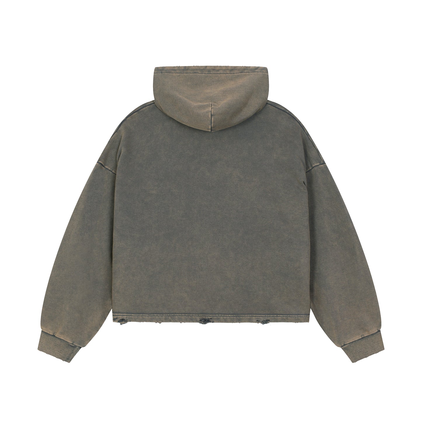 WGS102# BOXY FIT HOODIE 340 GSM DESTRESSED / ACID WASH VINTAGE GREEN [PRE-ORDER]