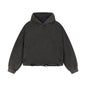 WGS102# BOXY FIT HOODIE 340 GSM DESTRESSED / ACID WASH VINTAGE BLACK [PRE-ORDER]