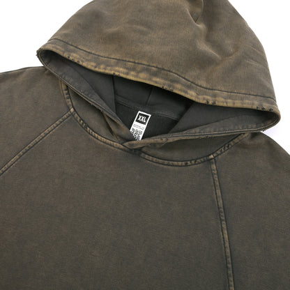 WGS102# BOXY FIT HOODIE 340 GSM DESTRESSED / ACID WASH VINTAGE GREEN [PRE-ORDER]
