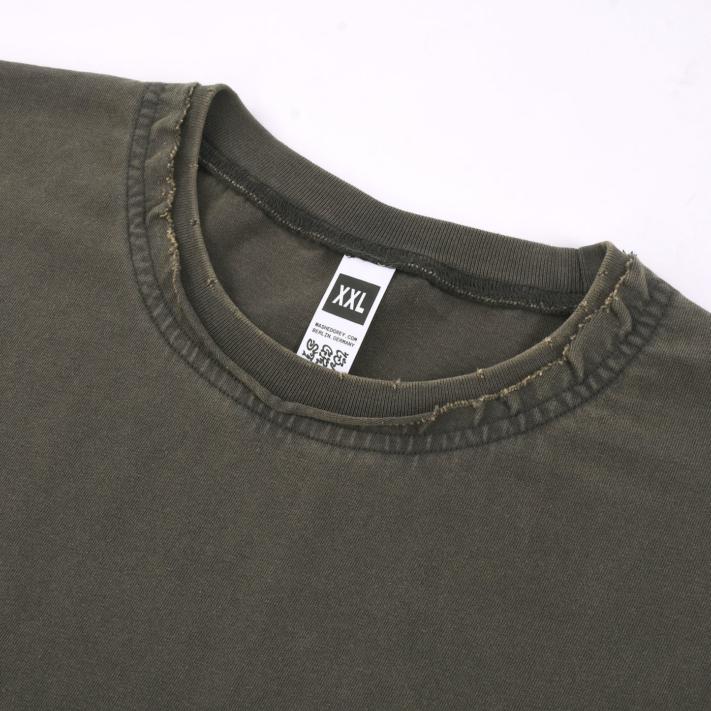 T-SHIRT 250GSM GARMENT DYED / DOUBLE DISTRESSED COLLAR 201# [DROP#2 SAMPLE]