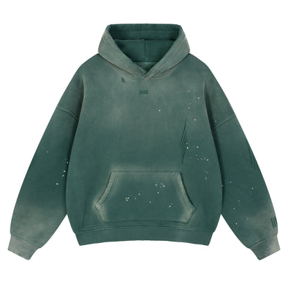 WGS101# HOODIE 360 GSM DESTRESSED AND SUN FADED VINTAGE GREEN [PRE-ORDER]