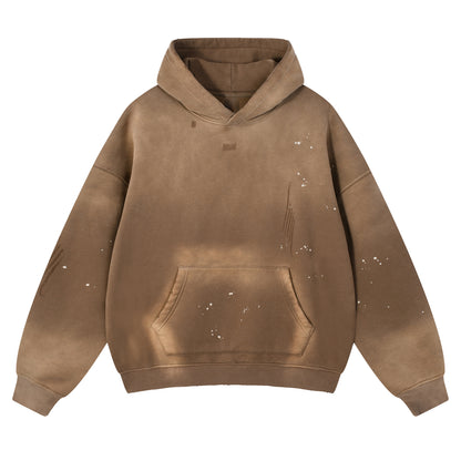 WGS101# HOODIE 360 GSM DESTRESSED AND SUN FADED VINTAGE BROWN [PRE-ORDER]