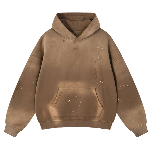 WGS101# HOODIE 360 GSM DESTRESSED AND SUN FADED VINTAGE BROWN [PRE-ORDER]