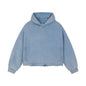 WGS102# BOXY FIT HOODIE 340 GSM DESTRESSED / ACID WASH VINTAGE BLUE [PRE-ORDER]