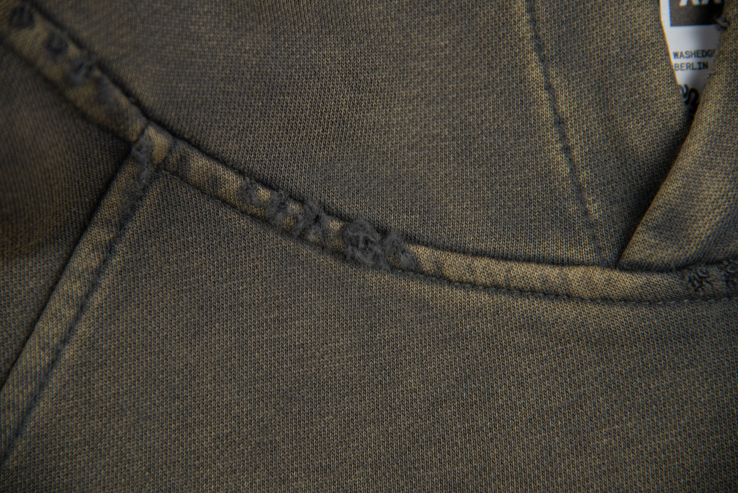 WGS102# BOXY FIT HOODIE 340 GSM DESTRESSED / ACID WASH VINTAGE GREEN [PRE-ORDER]